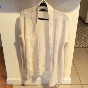 Cream Open Front Cardigan